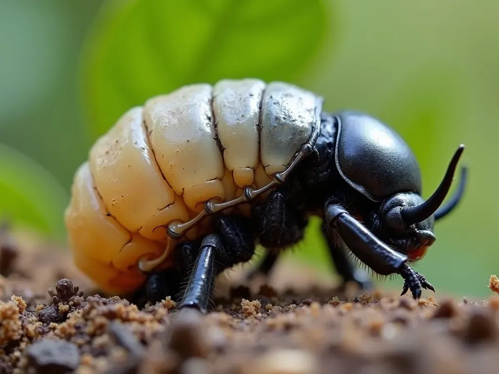 カブトムシ幼虫脱皮の瞬間